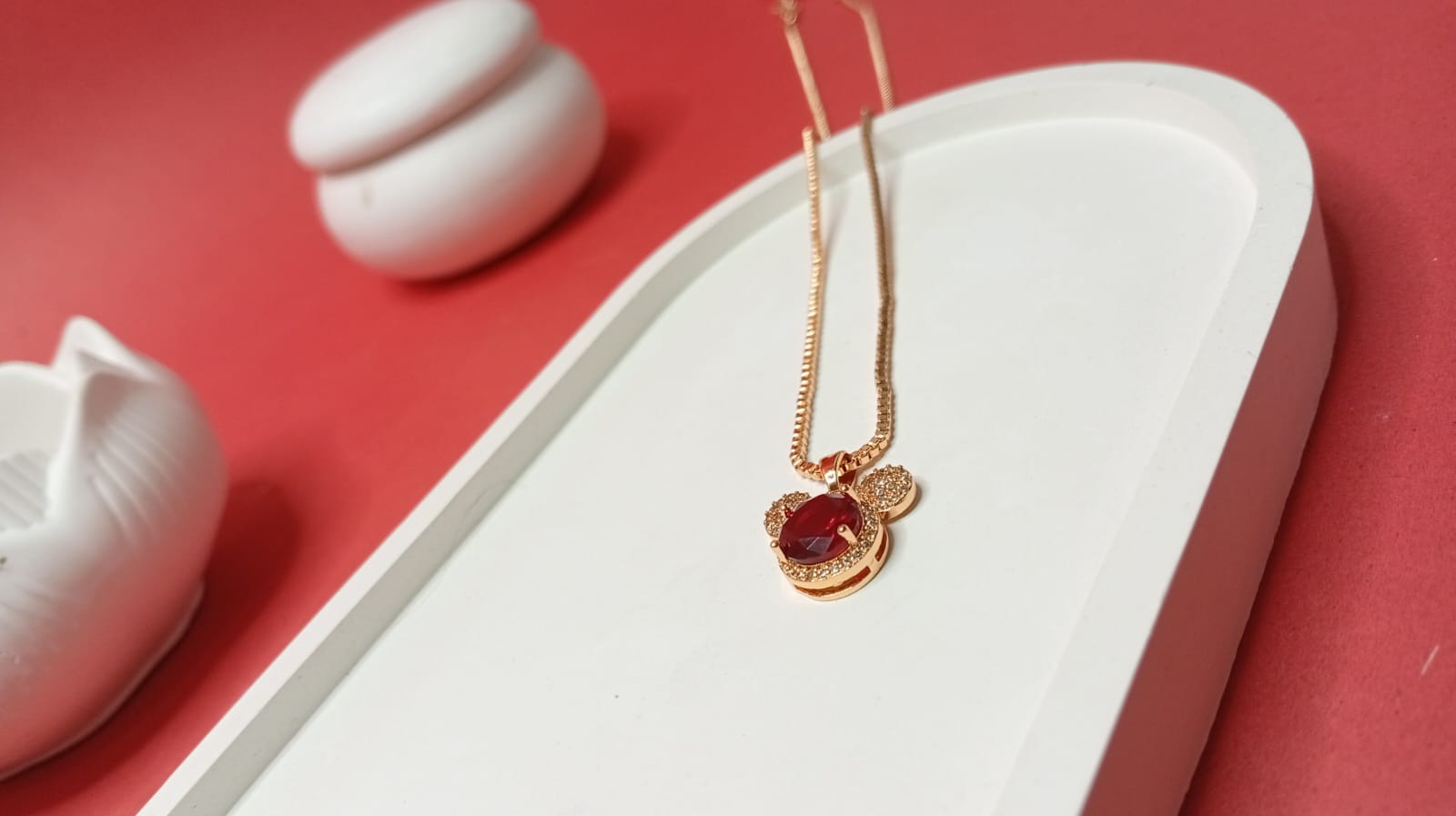 gold-tone Mickey Mouse pendant necklace