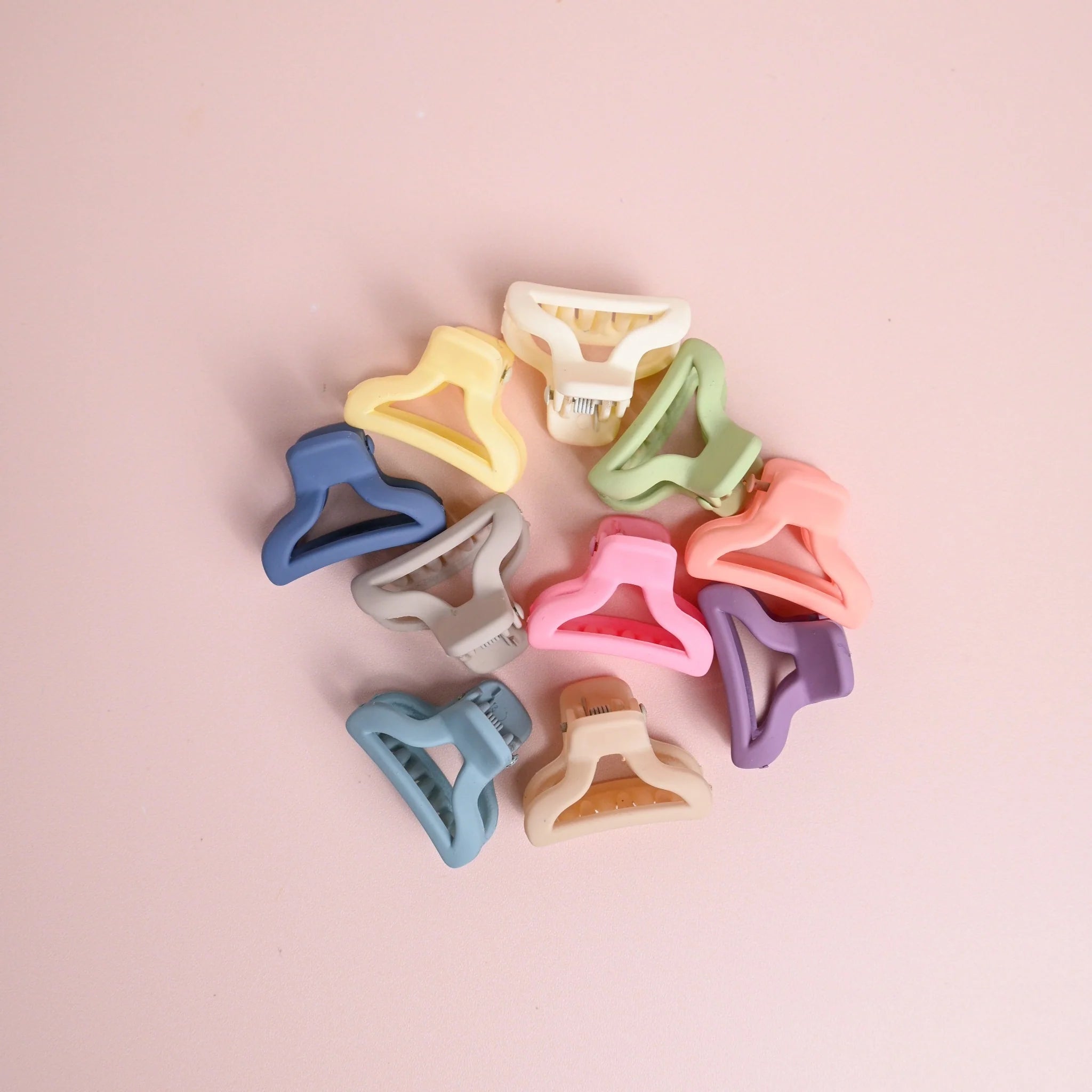 "Mini Pastel Claw Clips Set - Pack of 5 | Trendy Small Hair Clips for Girls & Women | Assorted Designs