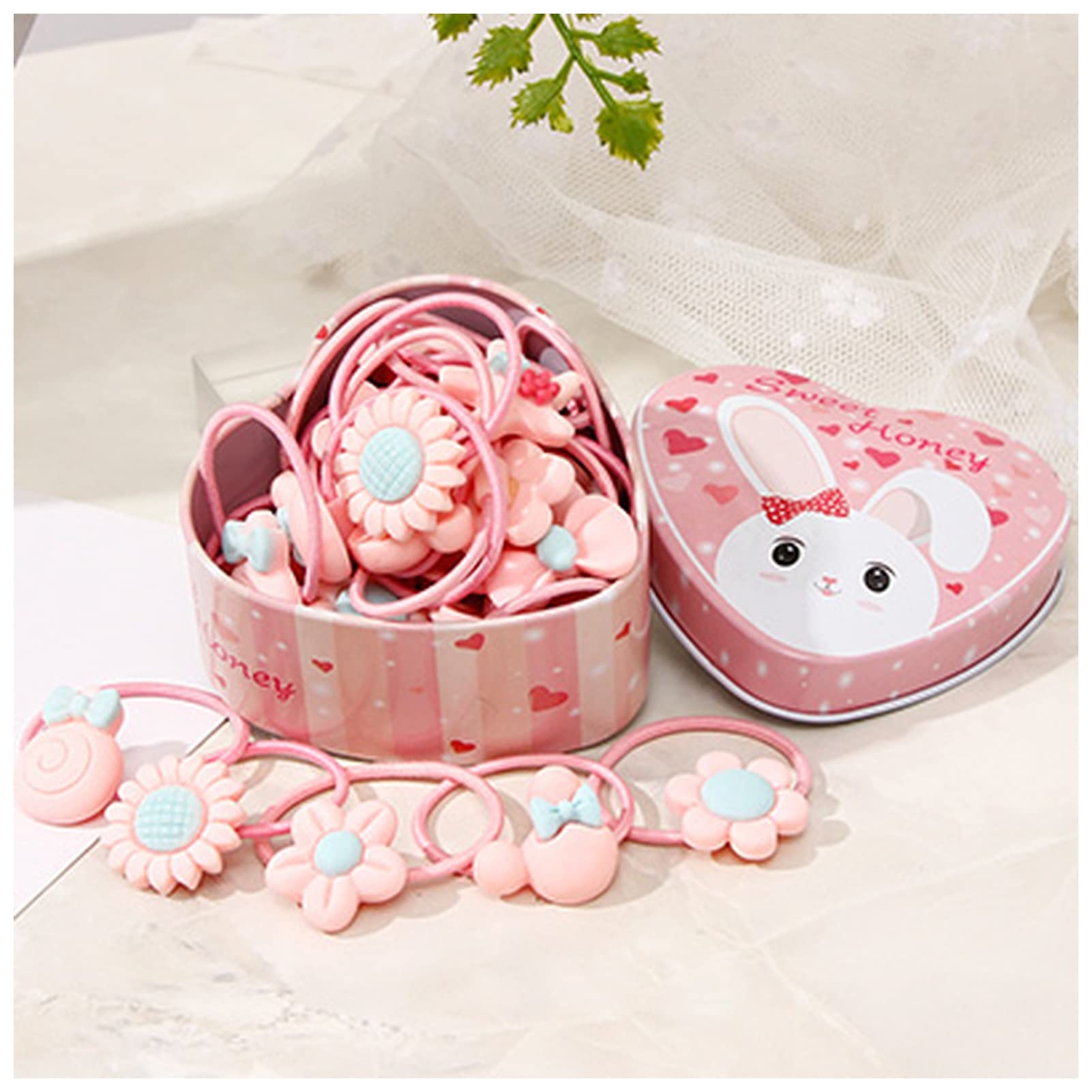 Pack of 3 Cute Mini Hair Ponys/Rubber Bands with Charms | Same Color Set (Random Pick) | Fun Hair Ties for Girls & Kids | Best Price in Pakistan