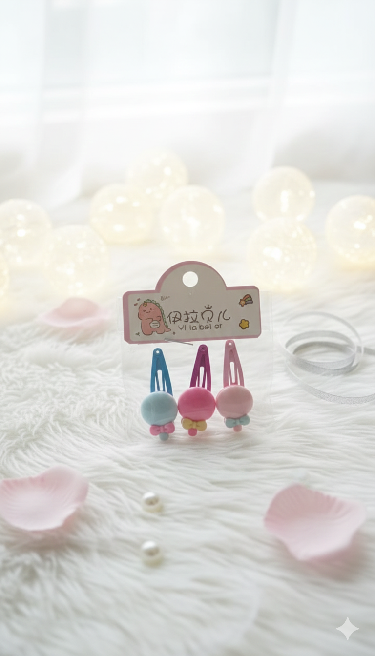 👧 Adorable Kids Hair Accessories | Pastel Colors Snap Clips for Girls