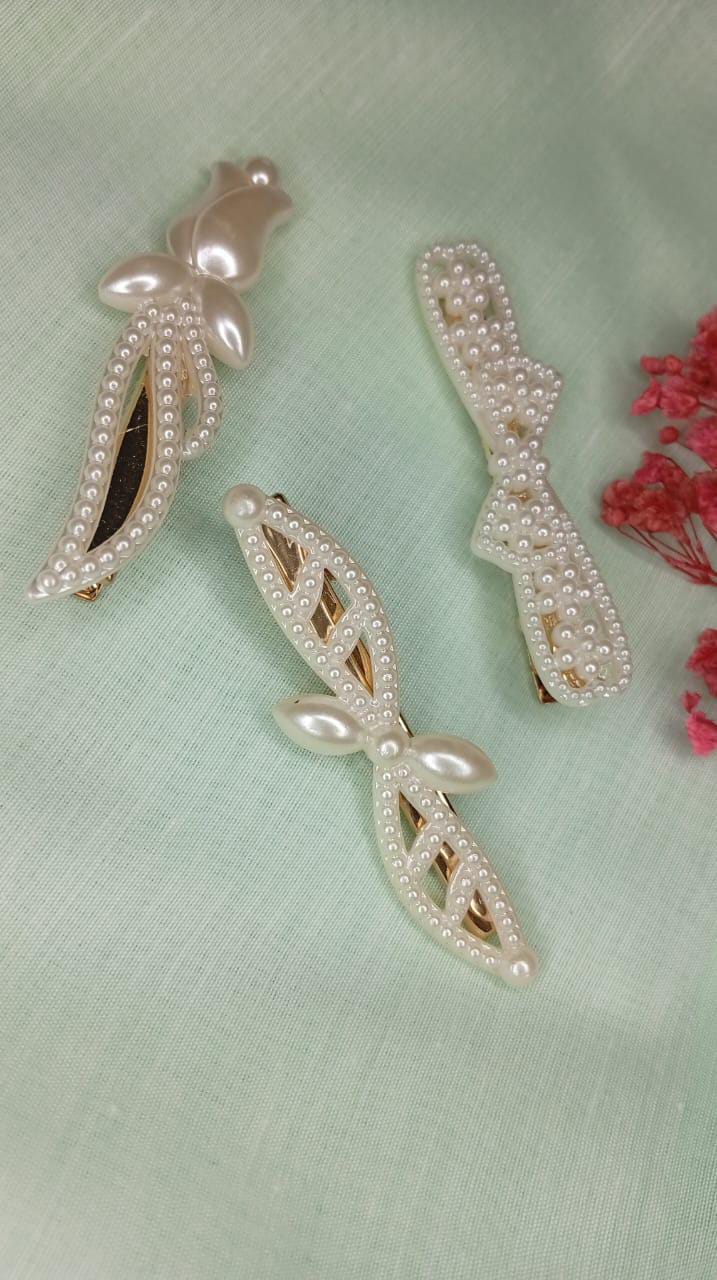 Elegant Pearl Hair Clips (Pair) | Select Your Design | Fancy Hair Pins for Women | Single Pair Price in Pakistan