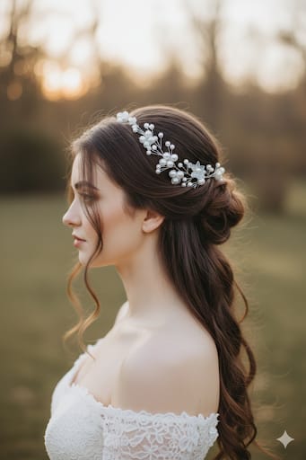 Ethereal Pearl & Floral Bridal Hair Accessories: Elegant Wedding Headpieces