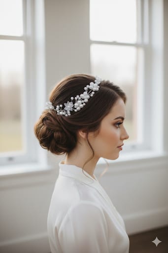 Ethereal Pearl & Floral Bridal Hair Accessories: Elegant Wedding Headpieces