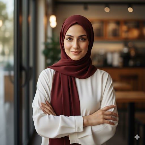 Deep Maroon Georgette Hijab Scarf | 29" x 68" Modest Shawl