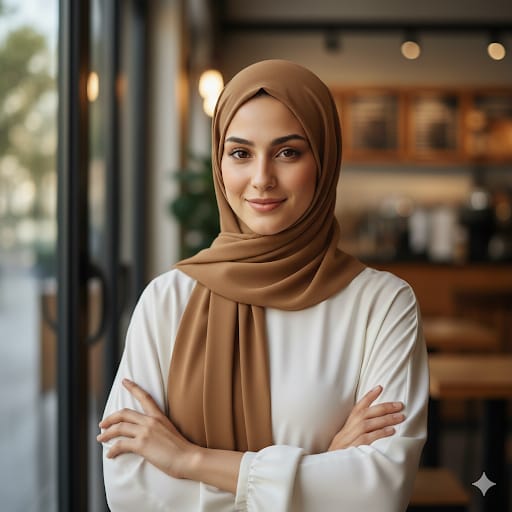 Caramel Georgette Hijab Scarf | 29" x 68" Tan Modest Shawl