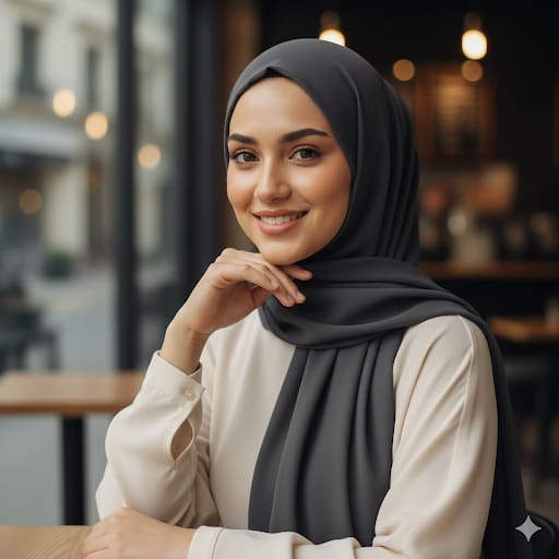 Premium Georgette Hijab Scarf - 29x68" Flowing Charcoal Grey