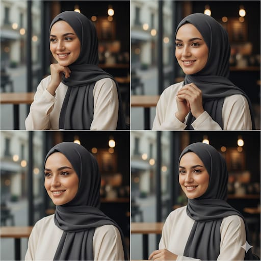 Premium Georgette Hijab Scarf - 29x68" Flowing Charcoal Grey