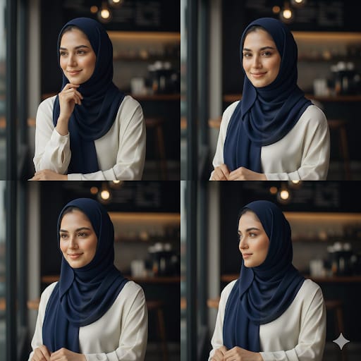 Elegant Navy Blue Hijab Scarf - Premium Georgette Modest Wear