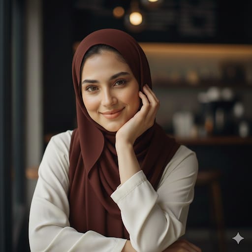 Deep Mahogany Georgette Hijab Scarf - Elegant & Flowing