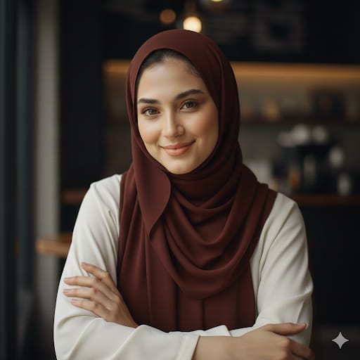 Deep Mahogany Georgette Hijab Scarf - Elegant & Flowing