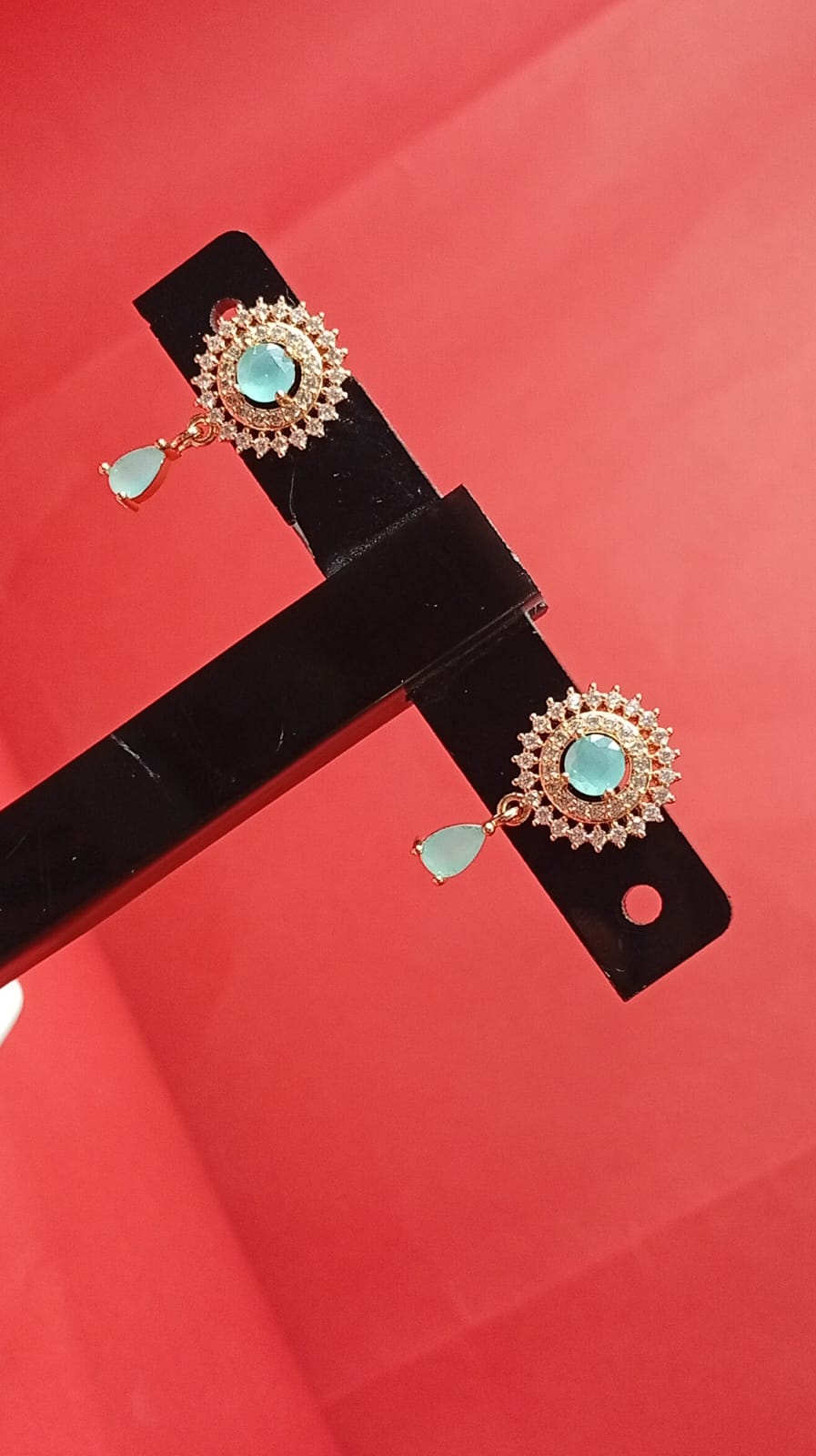 Luxury Sunburst Halo Drop Earrings - 14K Gold Plated with Teardrop Crystal Accents | Elegant Occasion Jewelry for Women