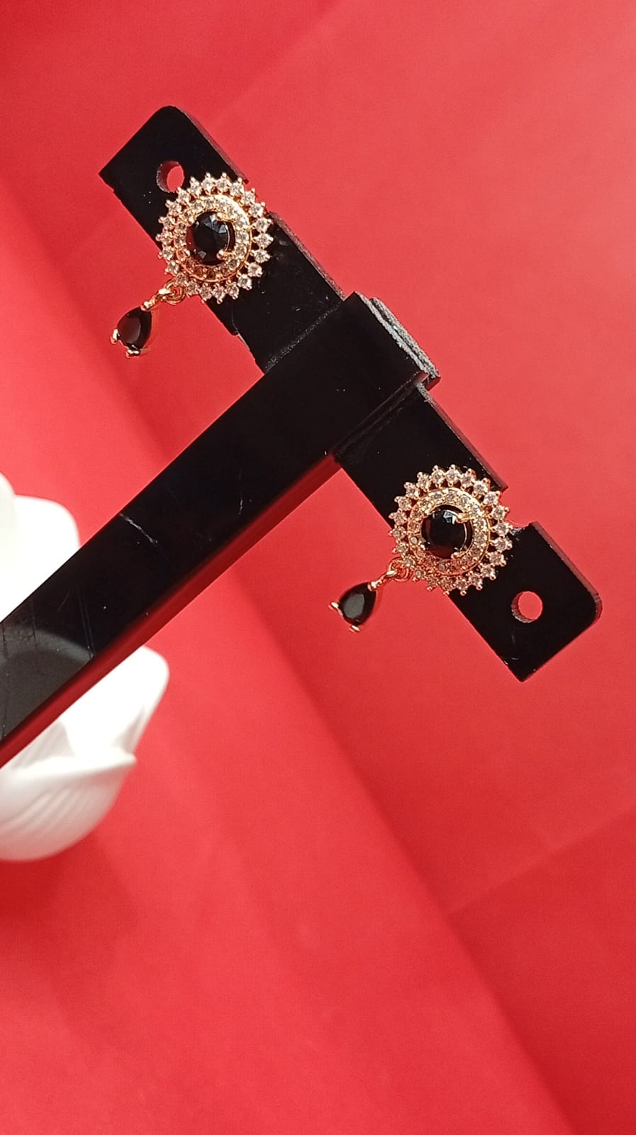 Luxury Sunburst Halo Drop Earrings - 14K Gold Plated with Teardrop Crystal Accents | Elegant Occasion Jewelry for Women