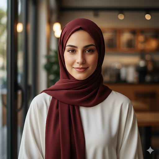 Deep Maroon Georgette Hijab Scarf | 29" x 68" Modest Shawl