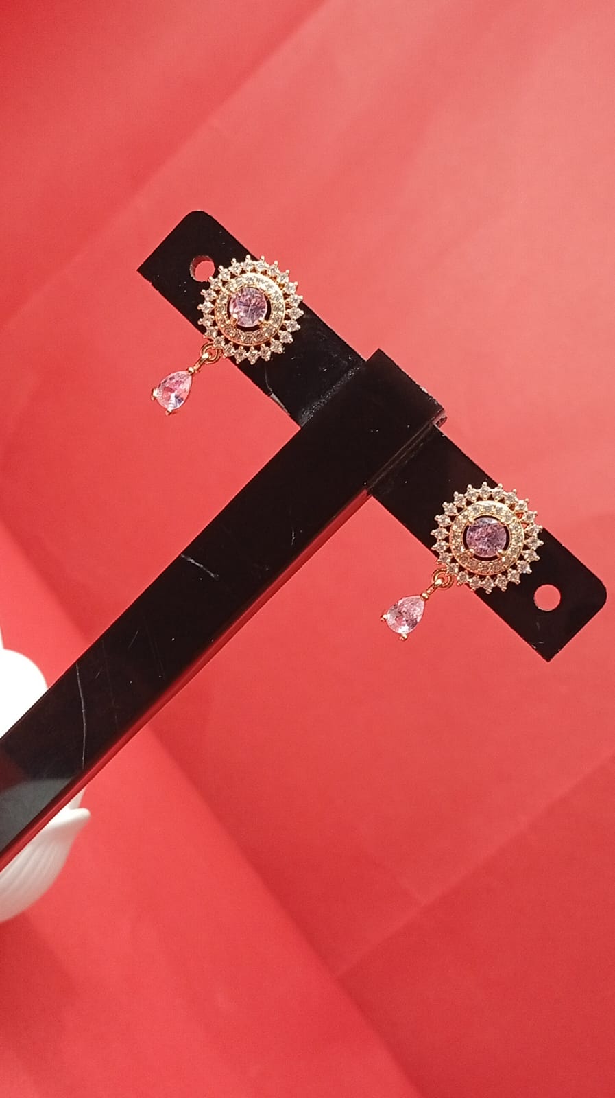 Luxury Sunburst Halo Drop Earrings - 14K Gold Plated with Teardrop Crystal Accents | Elegant Occasion Jewelry for Women