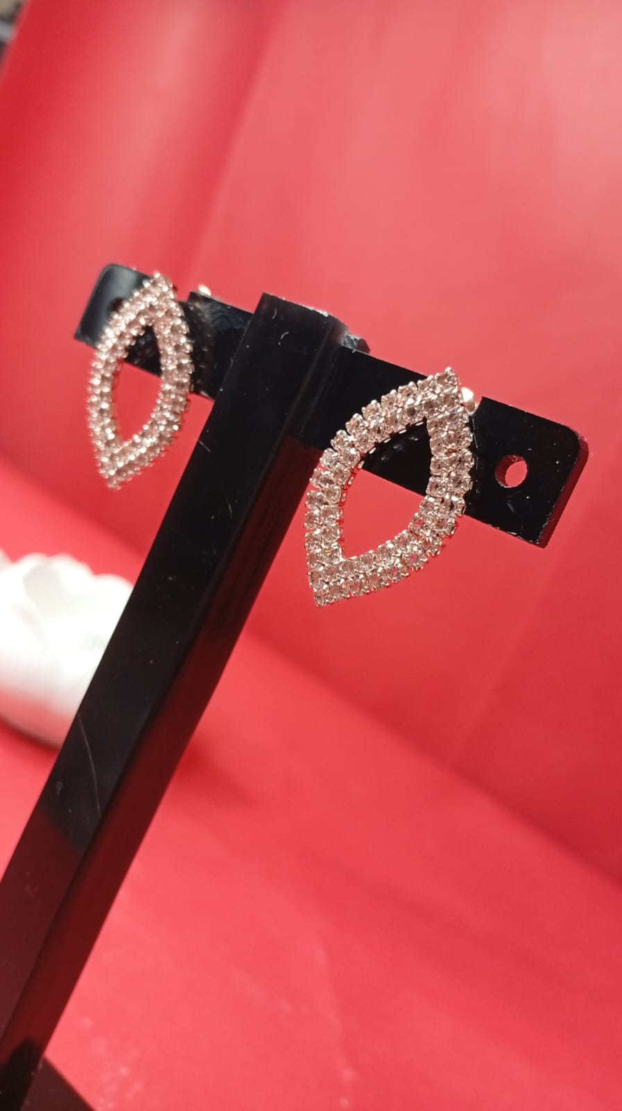 silver-tone marquise crystal stud earrings