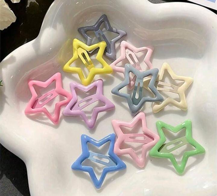 Star Pins for Girls -Korean Style Hair Clips, Trendy and Charming 4-Piece Star Pins for Girls - Korean Style Hair Clips, Trendy and Charming