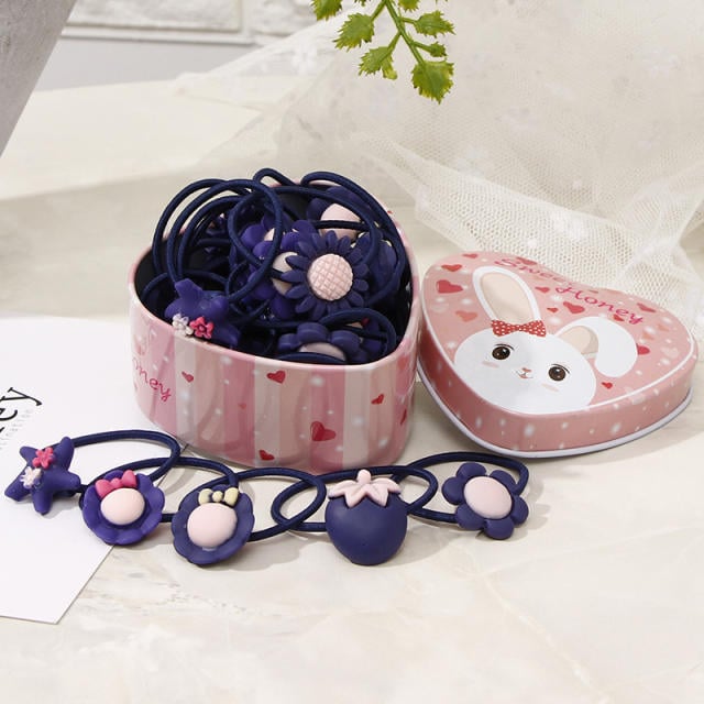 Pack of 3 Cute Mini Hair Ponys/Rubber Bands with Charms | Same Color Set (Random Pick) | Fun Hair Ties for Girls & Kids | Best Price in Pakistan